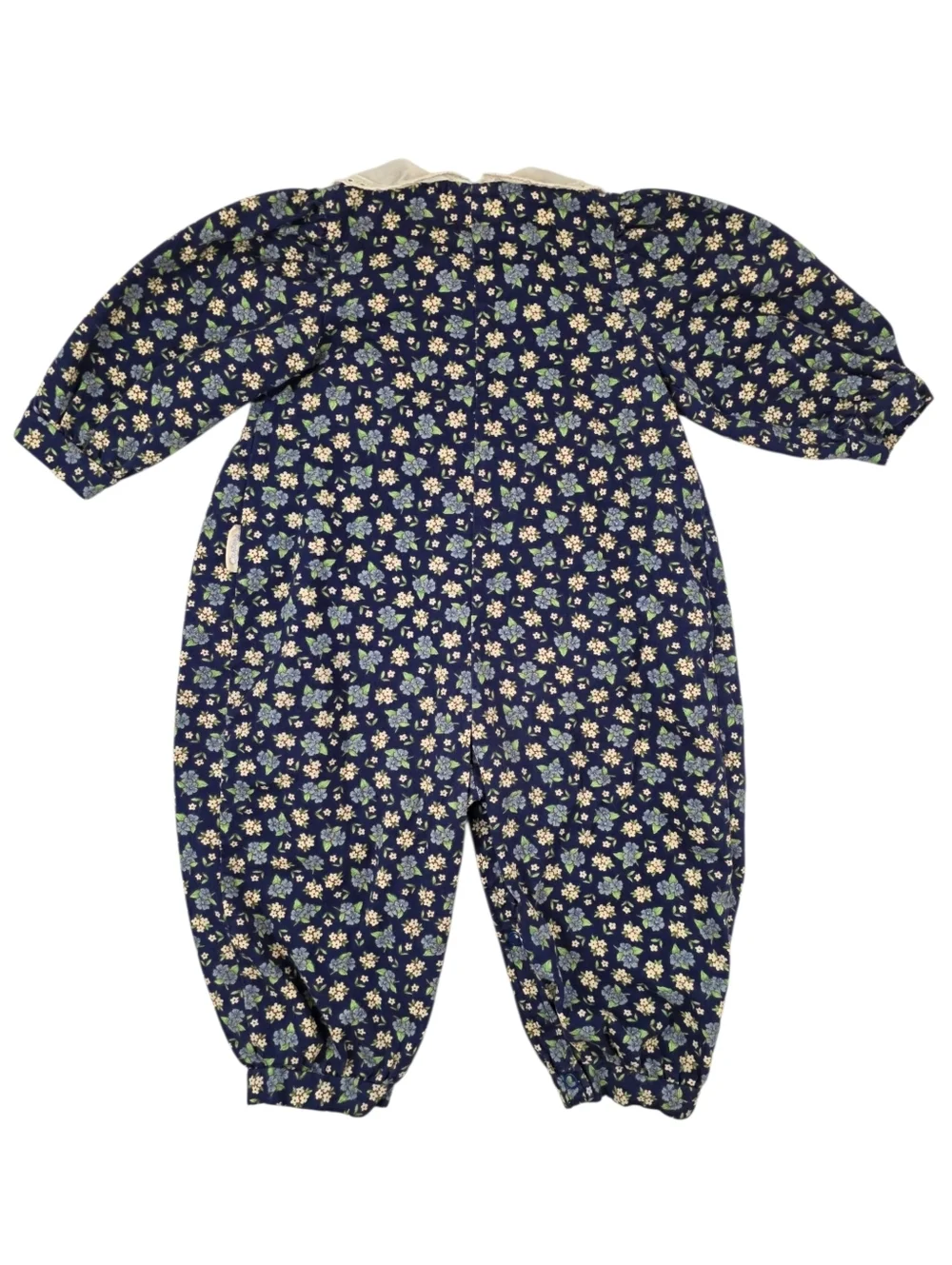 Carter’s Baby Floral Romper Peter Pan Collar Embroidery Bear Vtg 90s Cottagecore